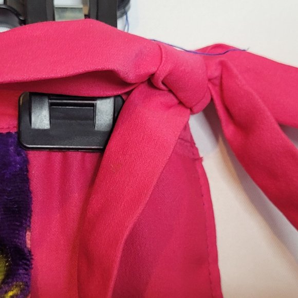 Vintage Maxi Skirt Purple Velour Bright Pink Side Closure No Tags Handmade - Picture 4 of 10